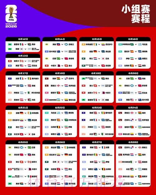 世界杯每日赛程推荐