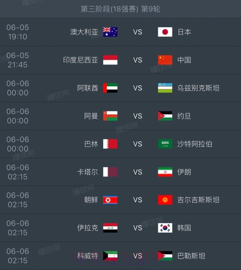 2026世界杯赛程今日